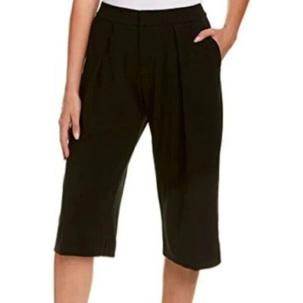 Standard James Perse Matte Wide Leg Pleated Culotte Pant in Black Size 29 $275